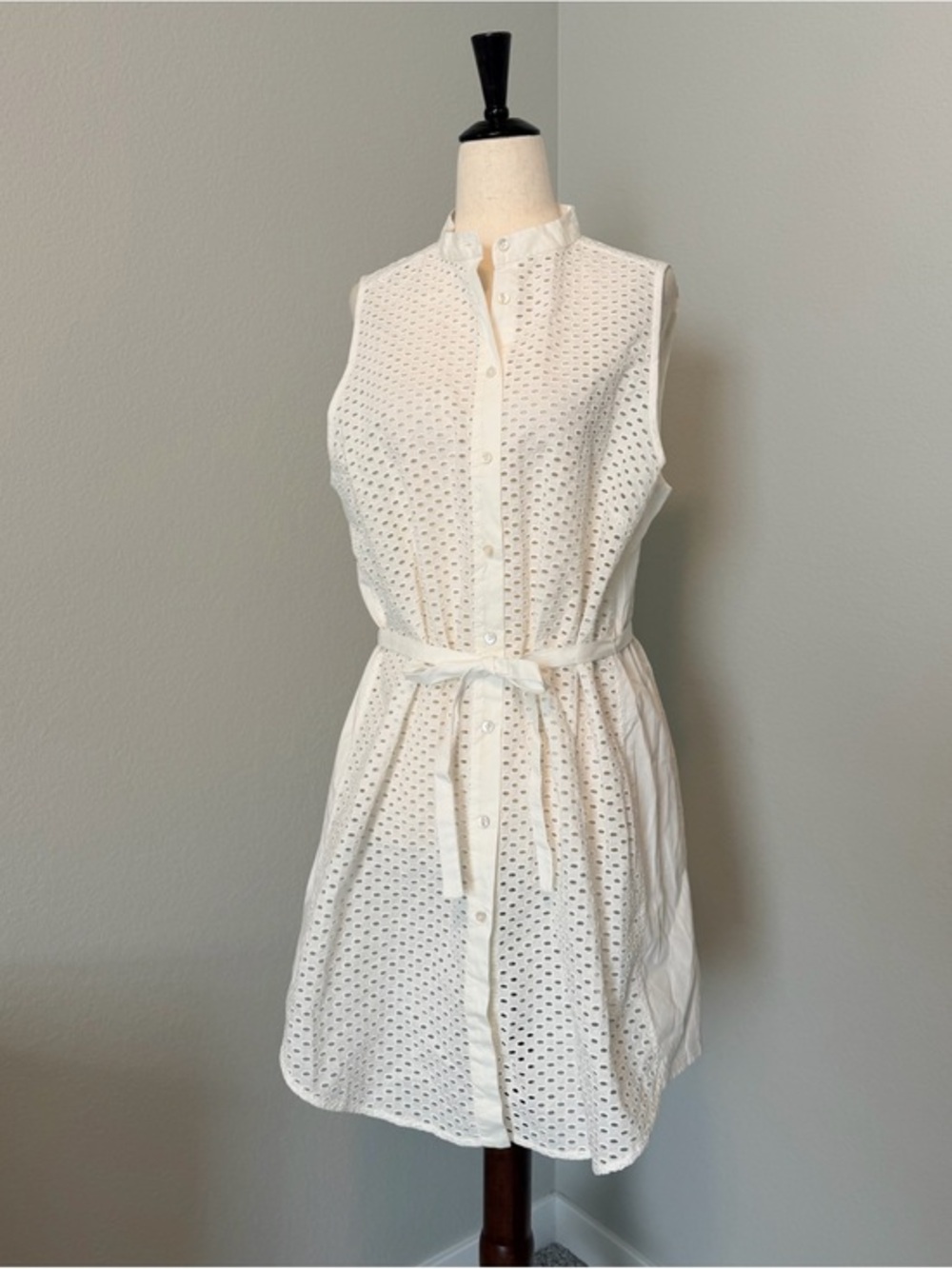 Marissa Webb Sleeveless Eyelet Shirt Dress – White / Size Large - Picture 1 of 7